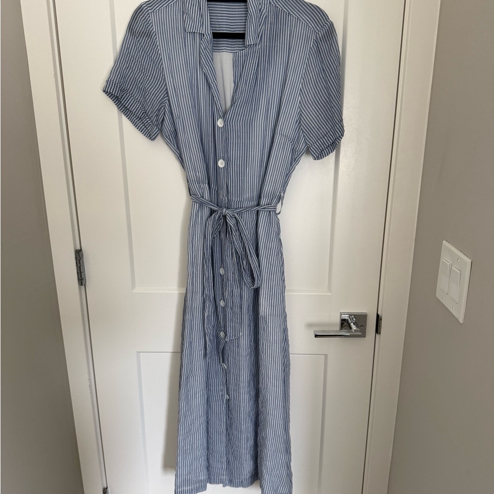 Cloth & Stone Navy Striped Midi Dress